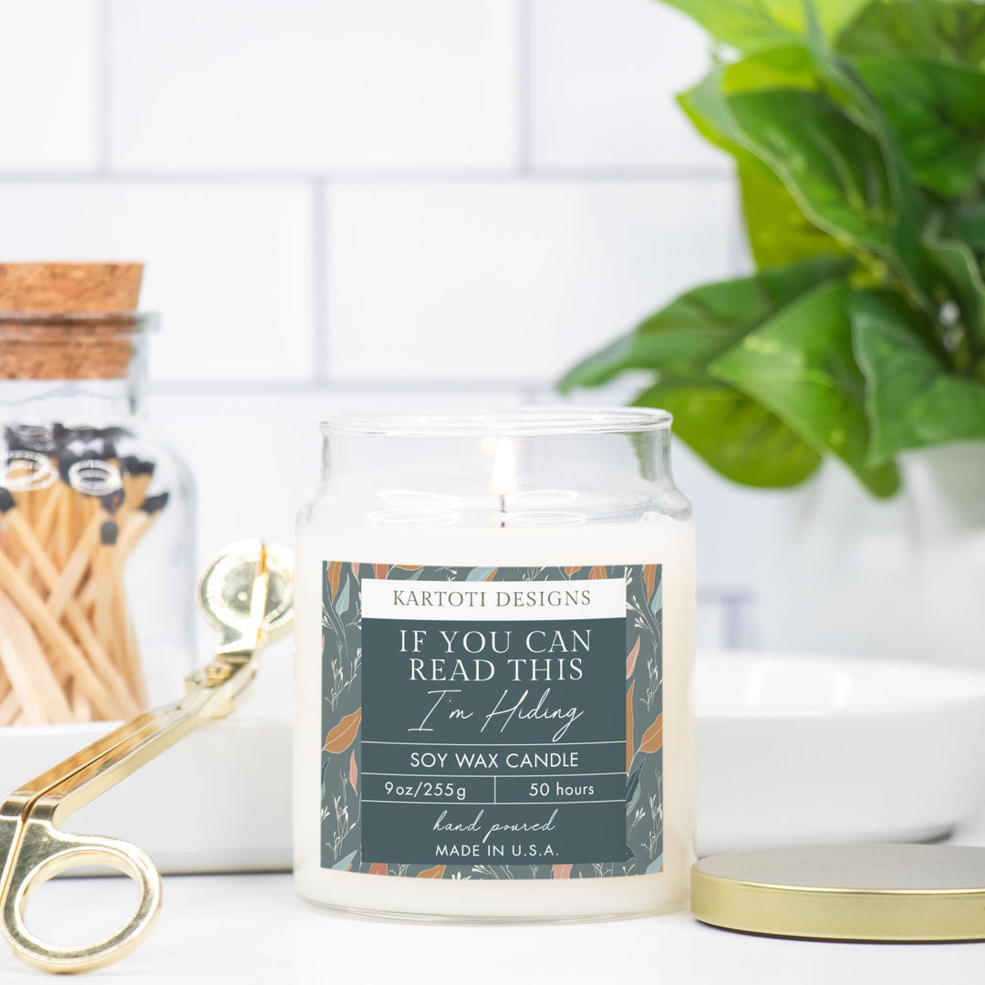 If You Can Read This - I'm Hiding Candle Apothecary Jar 9oz