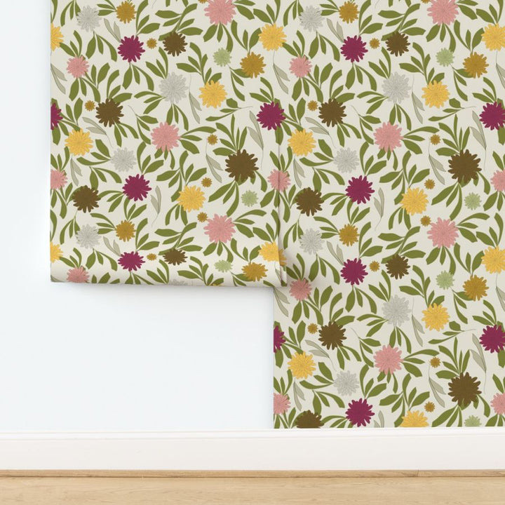 Dancing Marigolds Peel and Stick Wallpaper