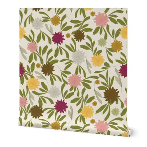 Dancing Marigolds Peel and Stick Wallpaper