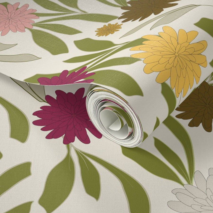 Dancing Marigolds Peel and Stick Wallpaper