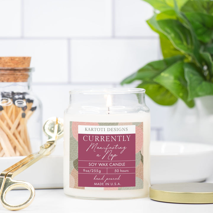 Currently Manifesting a Nap Candle Apothecary Jar 9oz