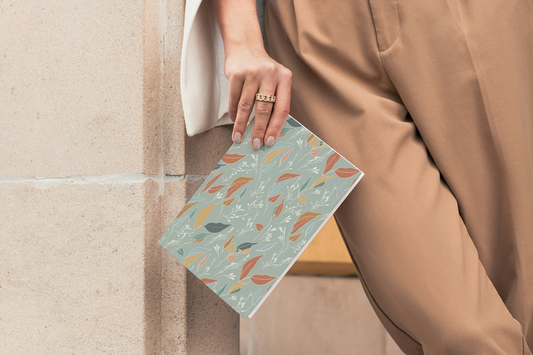 Serenity Flow Leaves Seafoam Green Journal