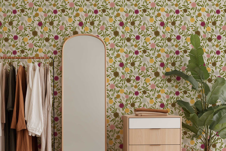 Dancing Marigolds Peel and Stick Wallpaper