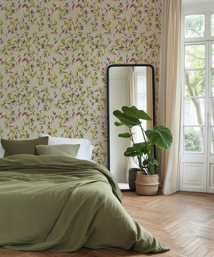 Eucalyptus Drift in Goldenrod Peel & Stick Wallpaper