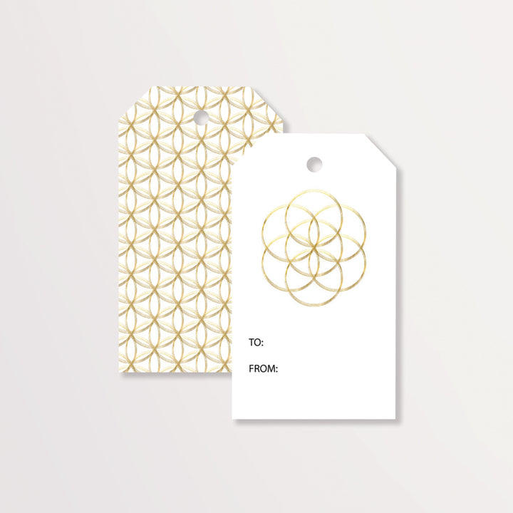 Golden Rings Wrapping Paper & Gift Tag Bundle Set