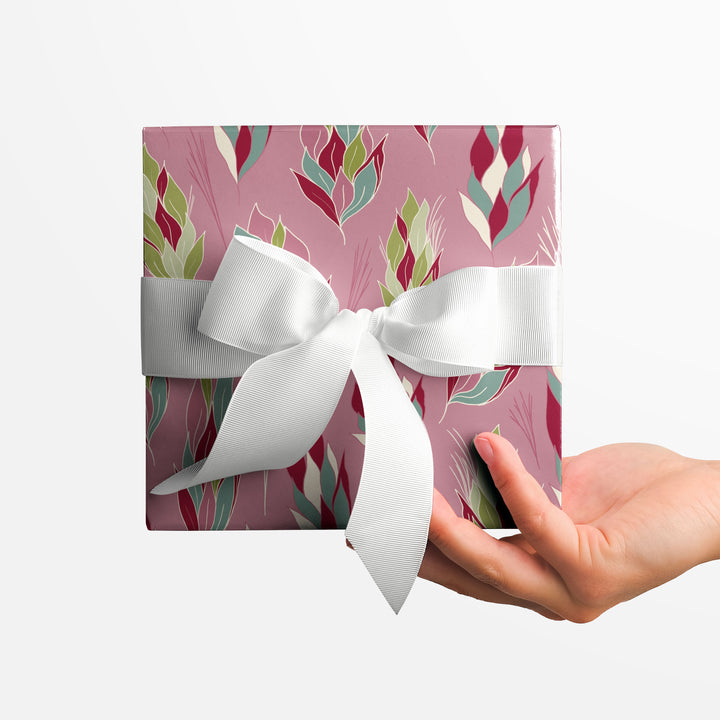Christmas Pinecones - Pink  Wrapping Paper