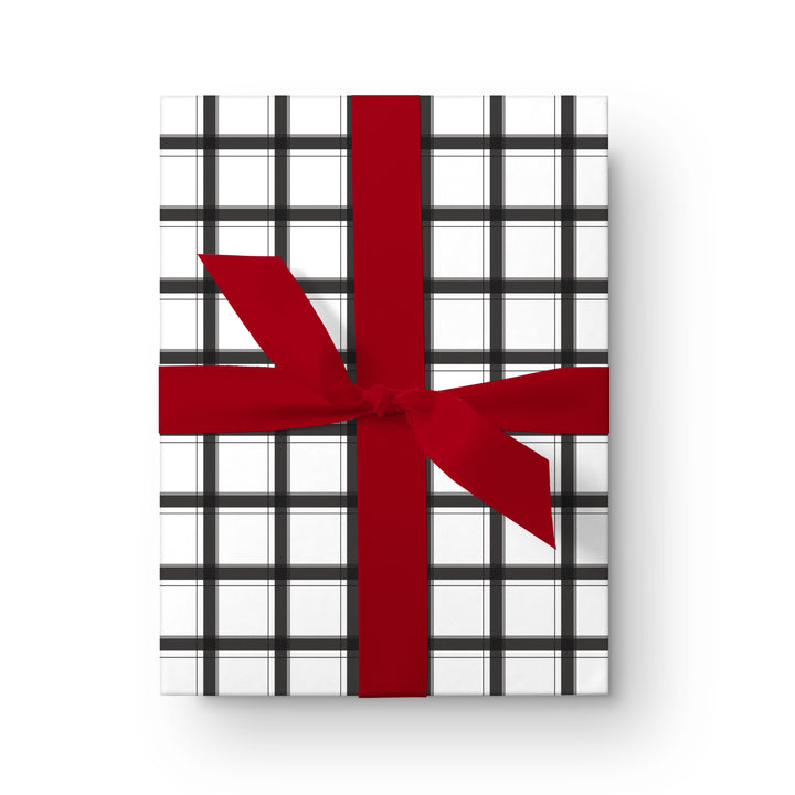 Plaidtastic Black and White Plaid  Wrapping Paper