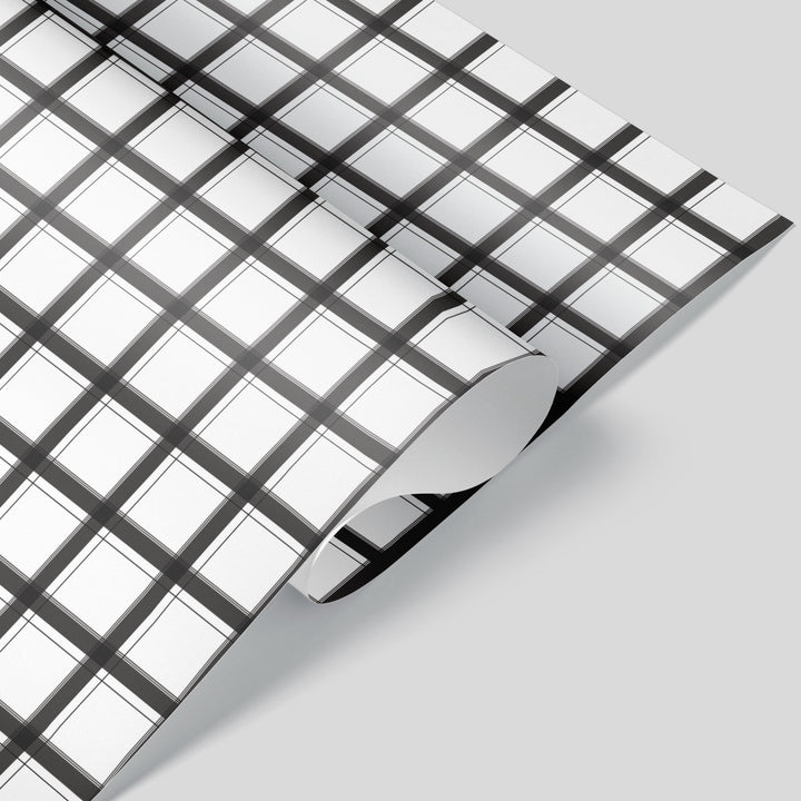 Plaidtastic Black and White Plaid  Wrapping Paper