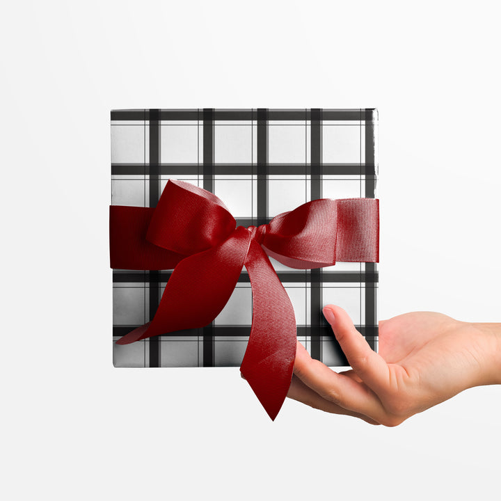 Plaidtastic Black and White Plaid  Wrapping Paper