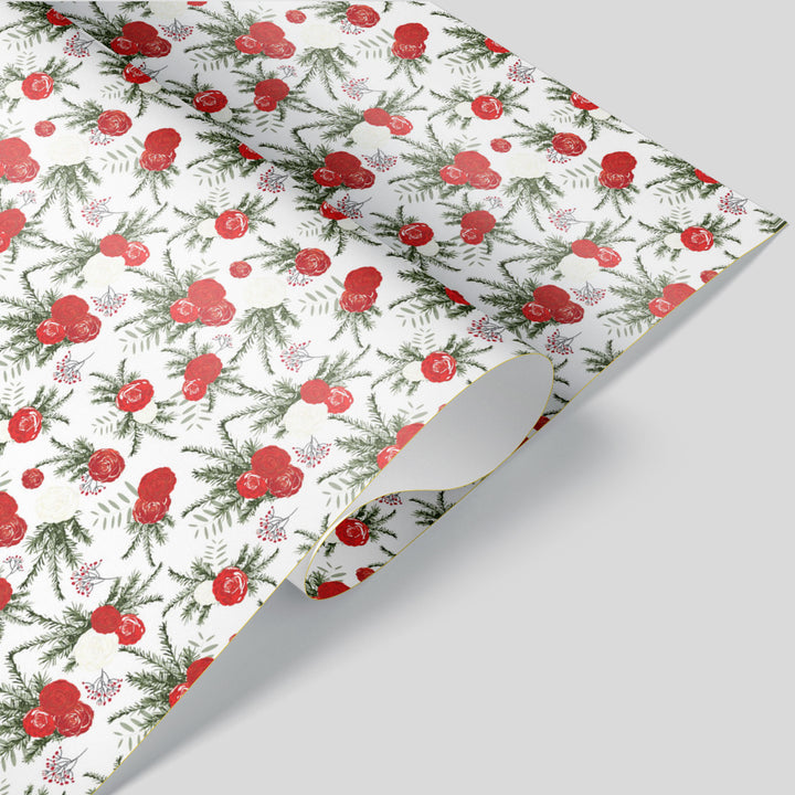 Christmas Posies Floral Wrapping Paper