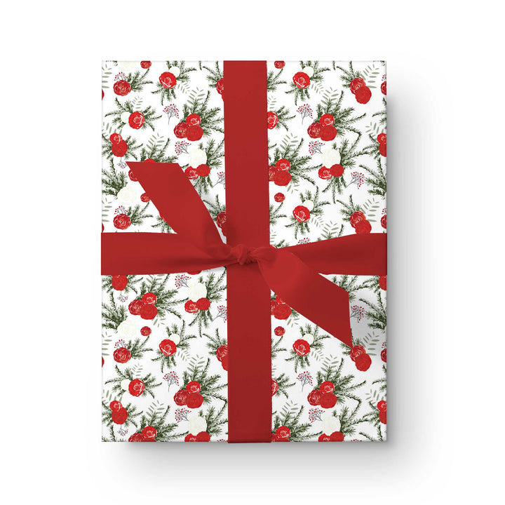 Christmas Posies Floral Wrapping Paper