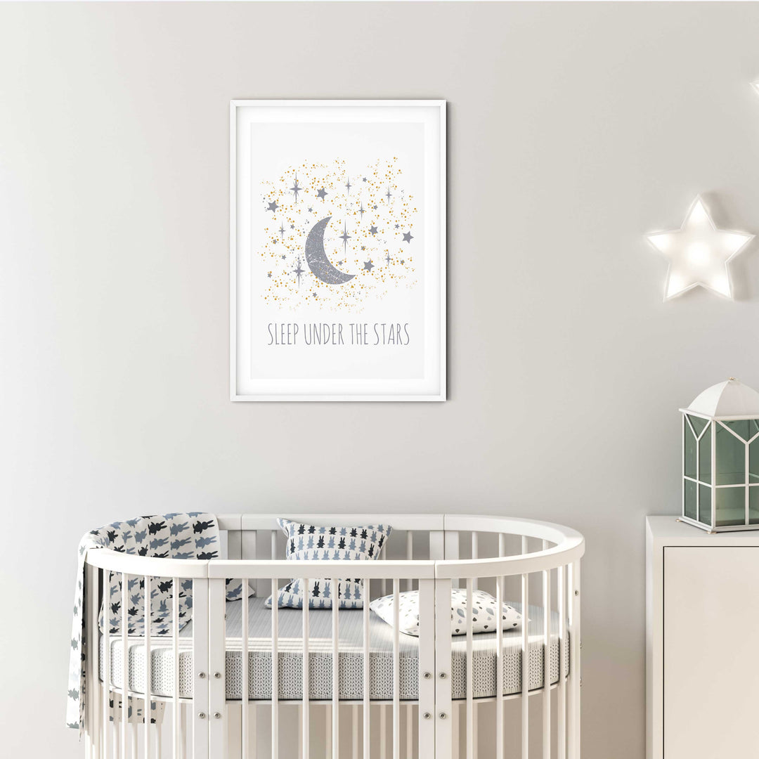 Sleep Under the Stars Wall Art for Nursery, Kids Room or Playroom. Digital Download