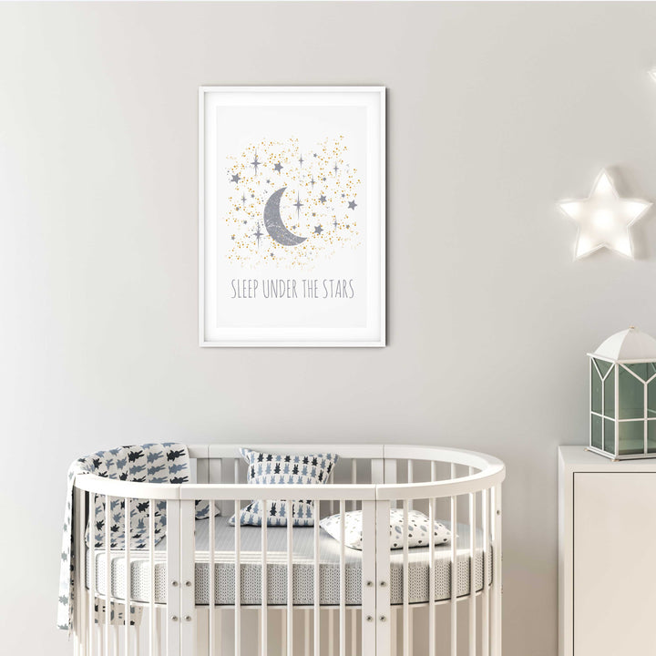 Sleep Under the Stars Wall Art for Nursery, Kids Room or Playroom. Digital Download