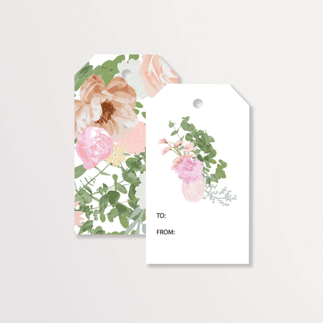 Riley's Flowers Pink & Green Gift Tags