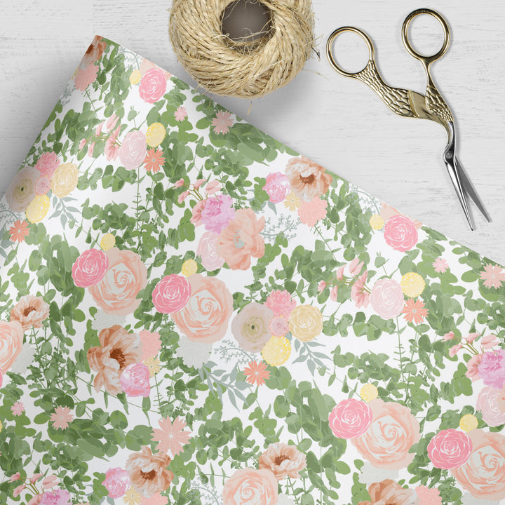 Riley's Flowers Wrapping Paper & Gift Tags Bundle