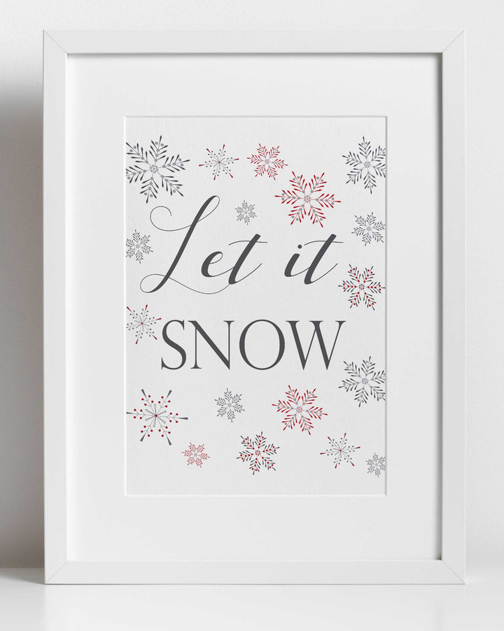 Let It Snow Christmas Holiday Art Print - Clearance Item