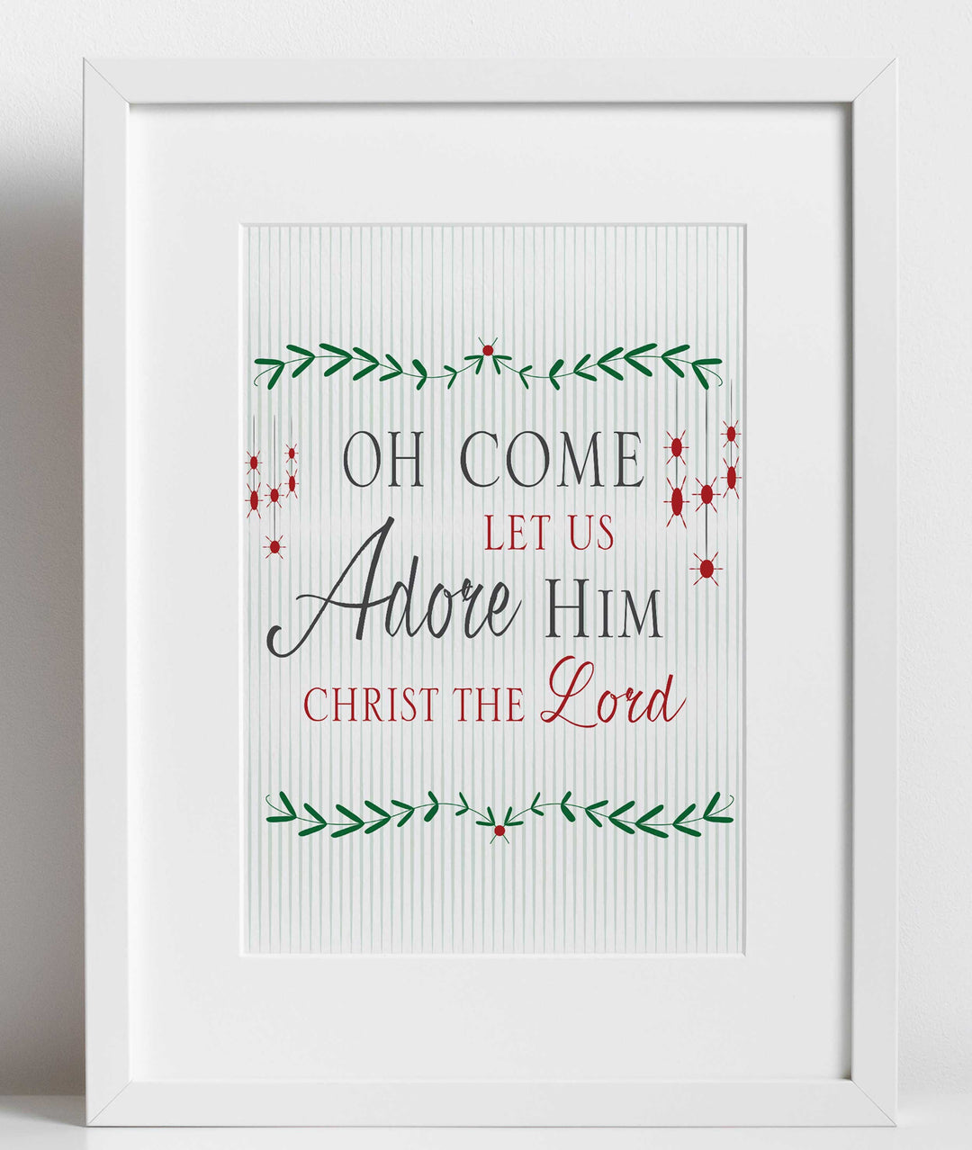 Adore Him Christmas Holiday Art Print - Clearance Item