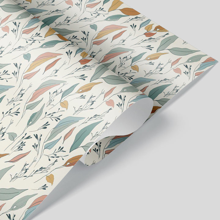 Serenity Flow Leaves Boho Wrapping Paper
