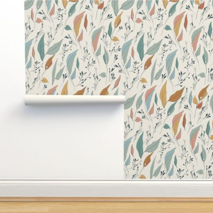 Boho Serenity Flow Leaves Peel and Stick Wallpaper