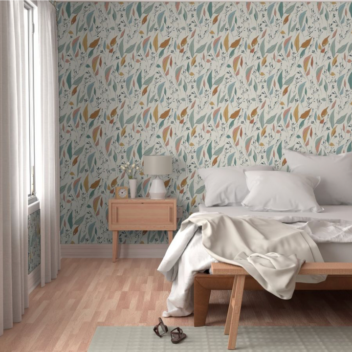Boho Serenity Flow Leaves Peel and Stick Wallpaper