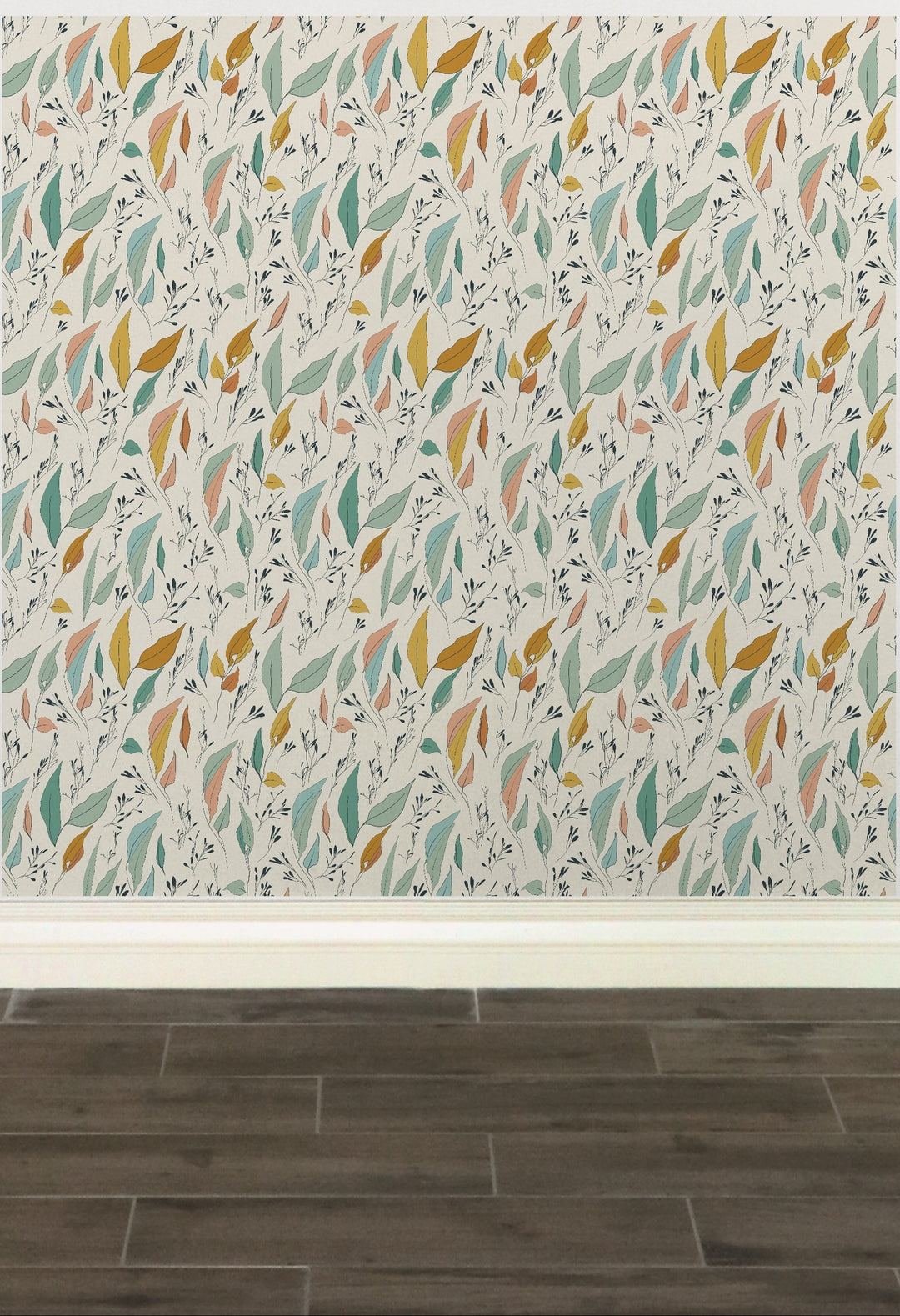 Boho Serenity Flow Leaves Peel and Stick Wallpaper