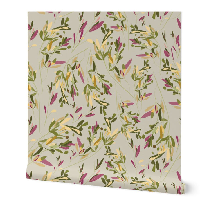 Eucalyptus Drift in Goldenrod Peel & Stick Wallpaper