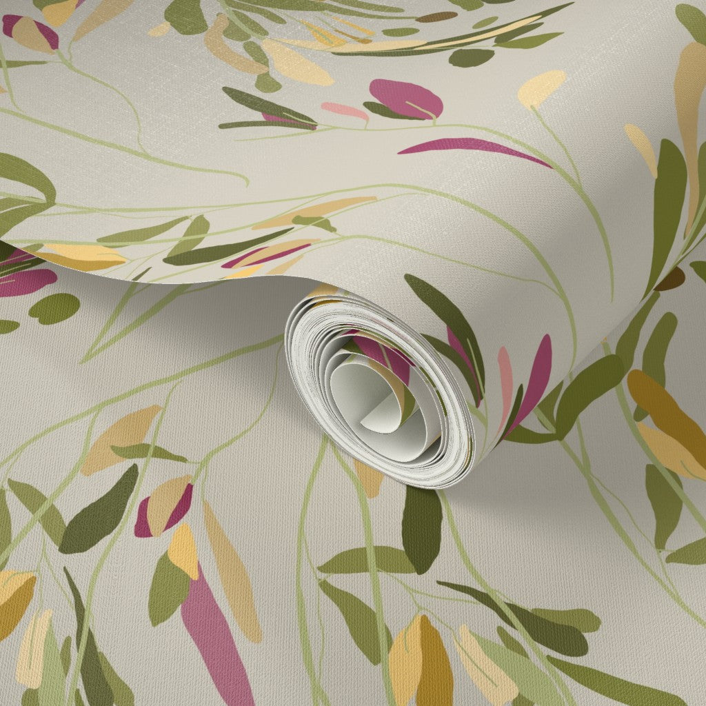 Eucalyptus Drift in Goldenrod Peel & Stick Wallpaper
