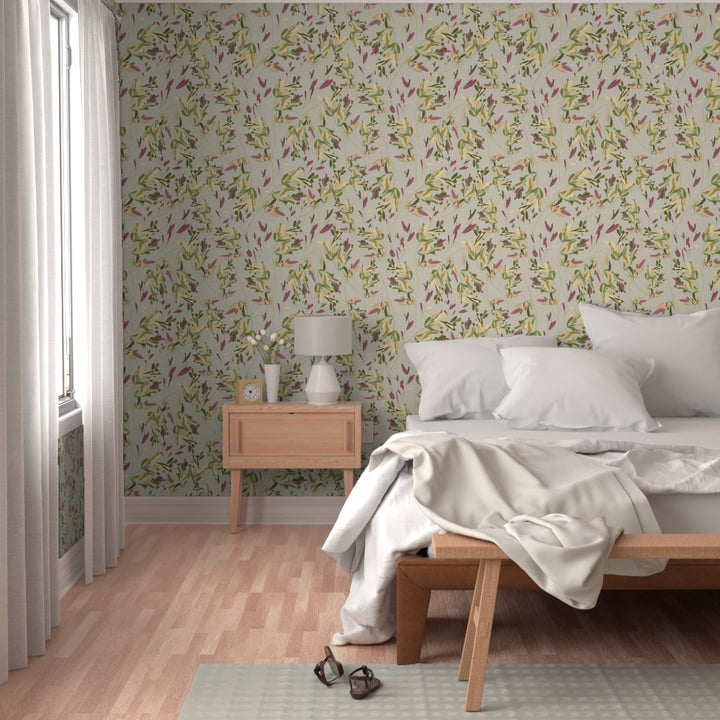 Eucalyptus Drift in Goldenrod Peel & Stick Wallpaper