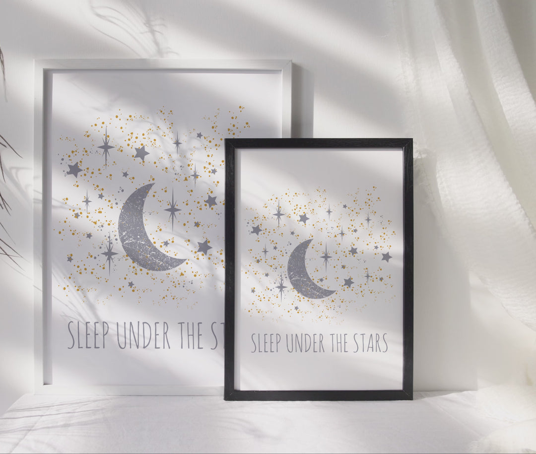 Sleep Under the Stars Wall Art for Nursery, Kids Room or Playroom. Digital Download