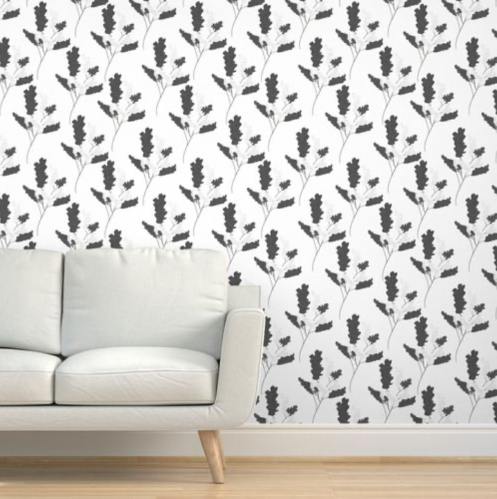 Wicker Park 02 Design - Black and White Floral Wallpaper