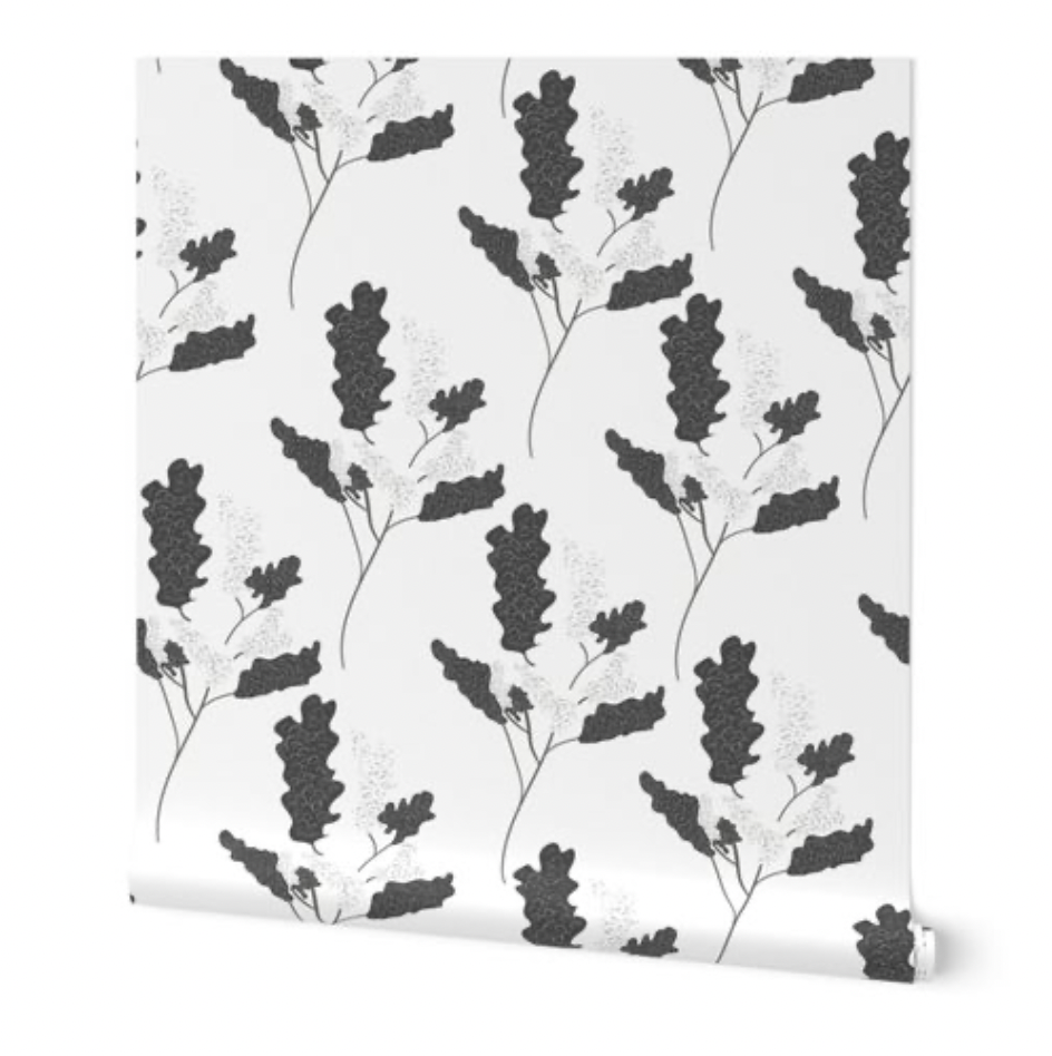 Wicker Park 02 Design - Black and White Floral Wallpaper