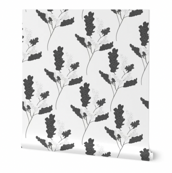 Wicker Park 02 Design - Black and White Floral Wallpaper