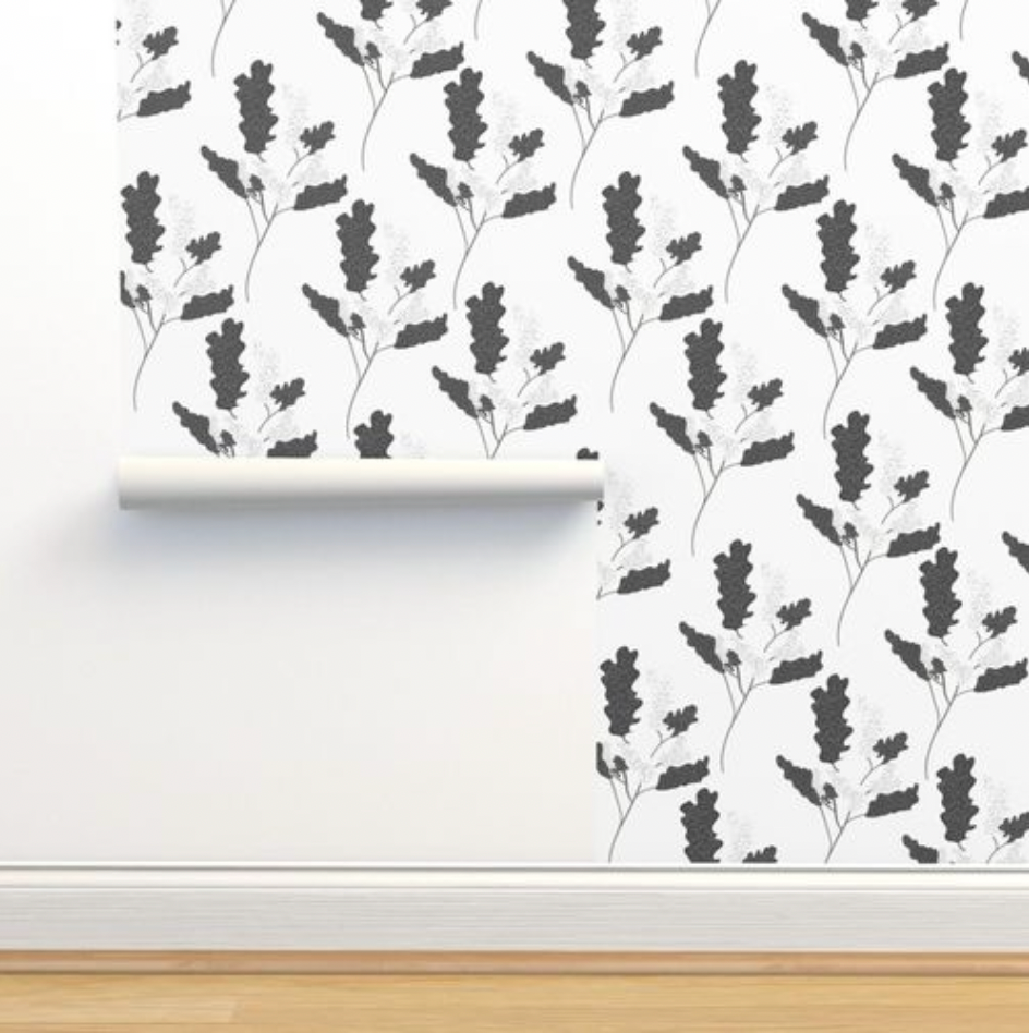 Wicker Park 02 Design - Black and White Floral Wallpaper