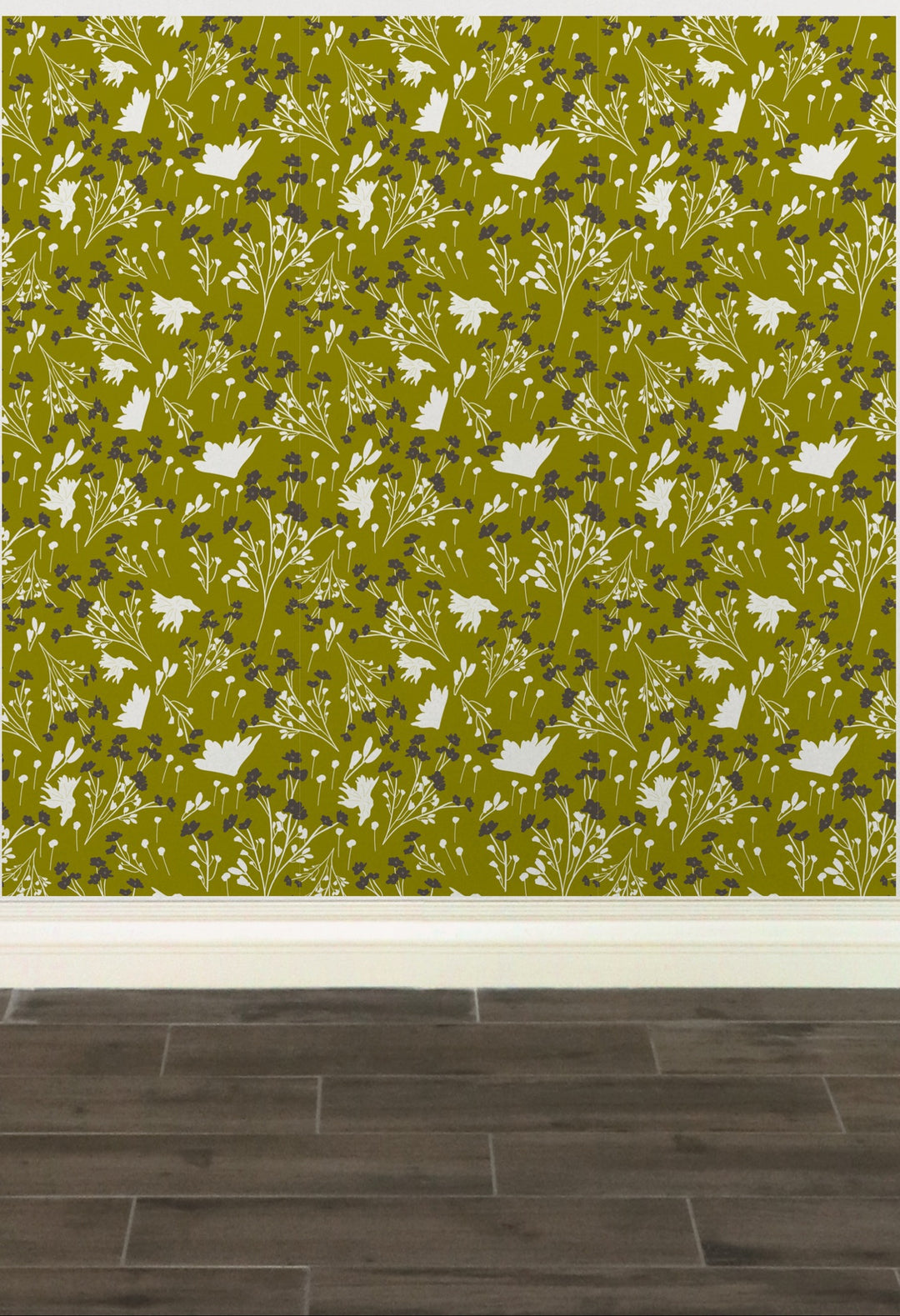 Filler Park Design 09 Green and White Floral Wallpaper
