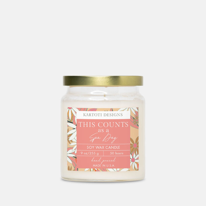 This Counts as a Spa Day Candle Apothecary Jar 9oz