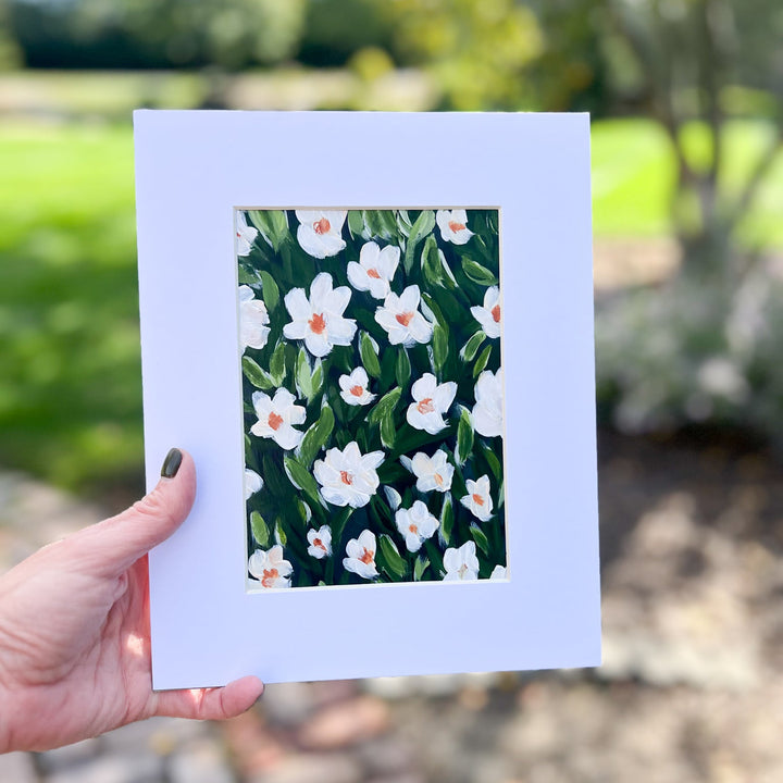Midnight White Floral 6x8 On Paper