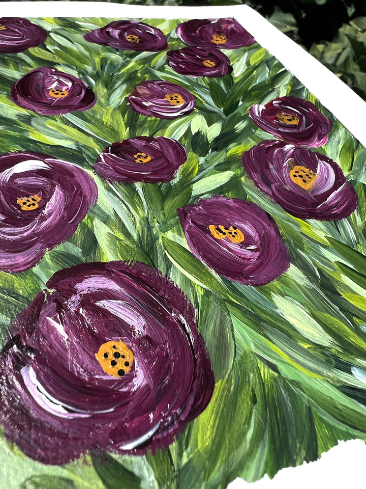 Velvet Garden Floral 6"x8" On Paper