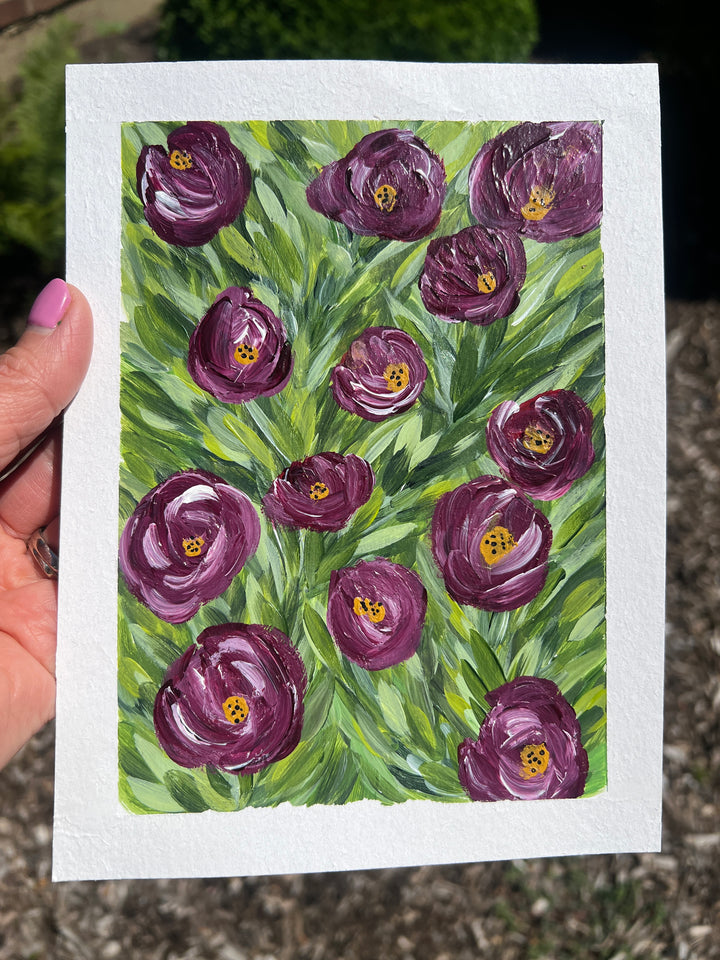 Velvet Garden Floral 6"x8" On Paper