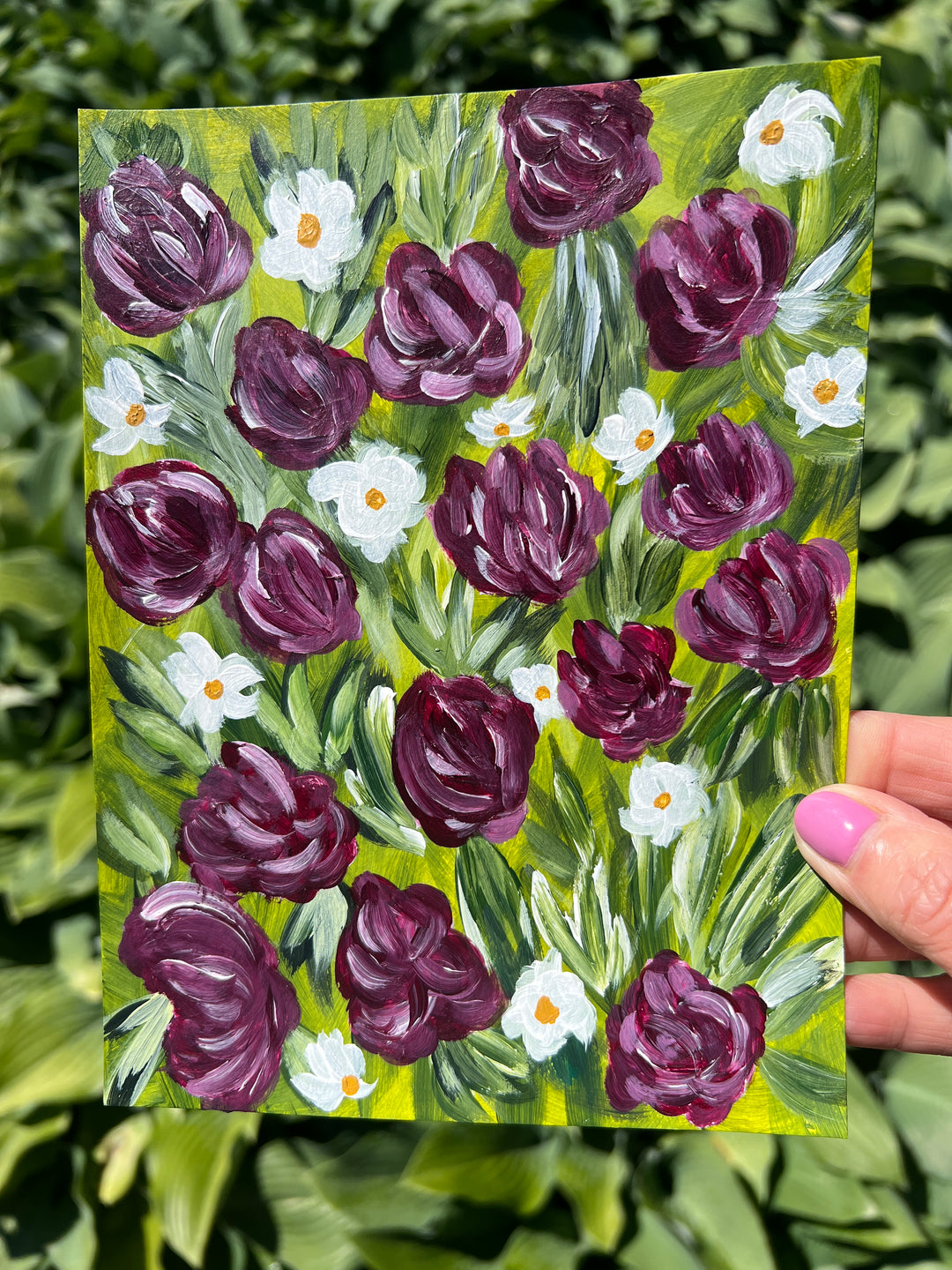 Merlot Meadow Floral 6"x8" On Paper