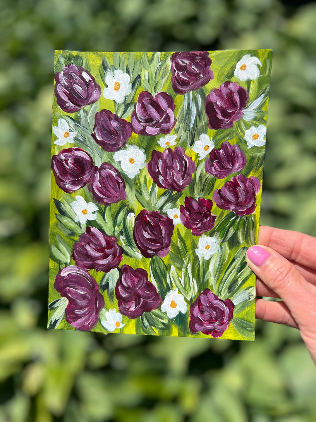 Merlot Meadow Floral 6"x8" On Paper