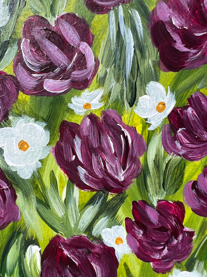 Merlot Meadow Floral 6"x8" On Paper