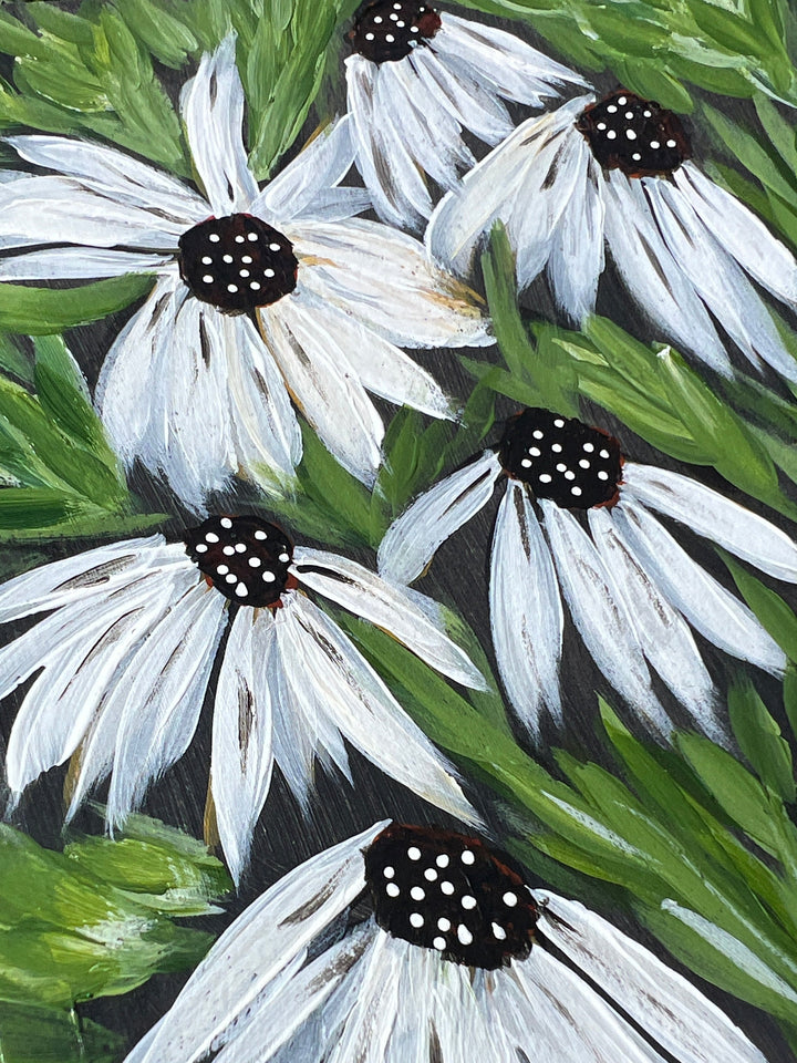 Midnight Daisy Garden 6x8 On Paper