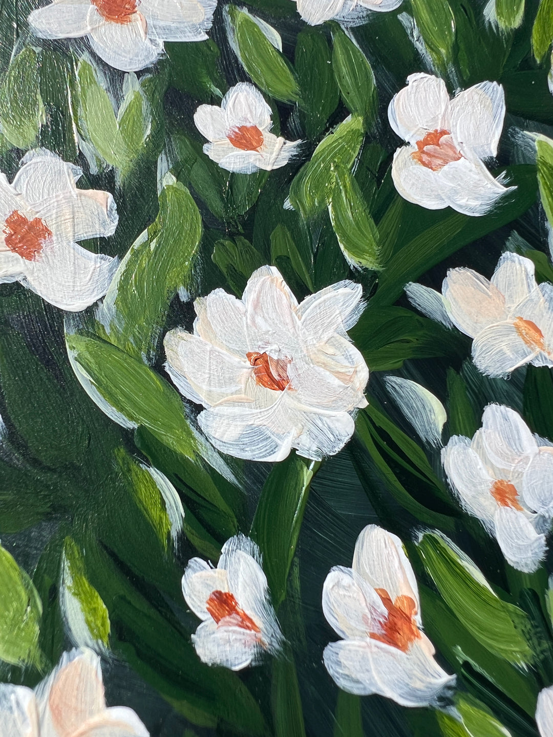 Midnight White Floral 6x8 On Paper