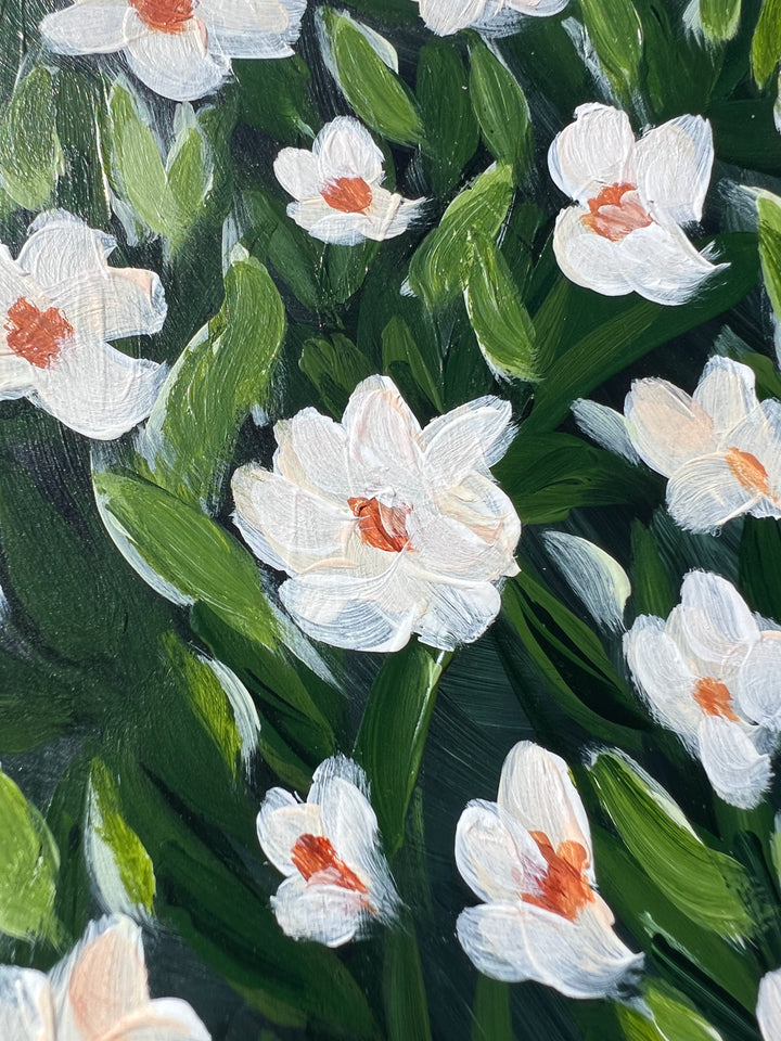 Midnight White Floral 6x8 On Paper