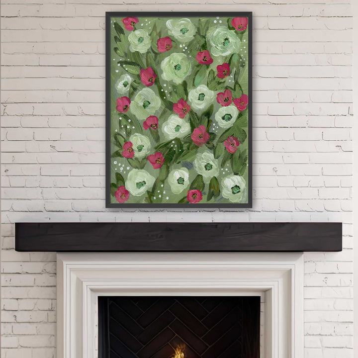 Sage Meadow - Floral Wall Art Print and Canvas