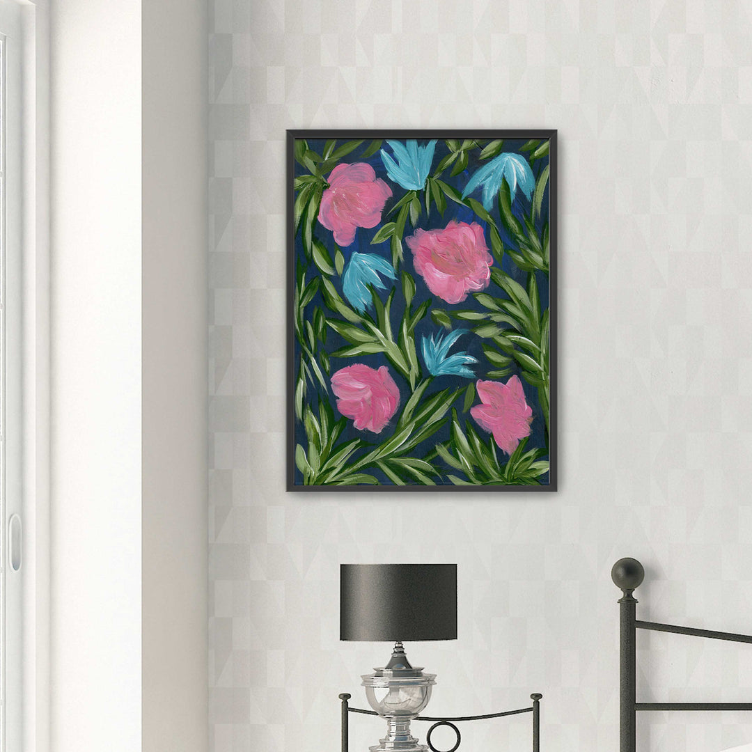 Meadow Midnight Waltz No. 2 - Floral Wall Art Print and Canvas