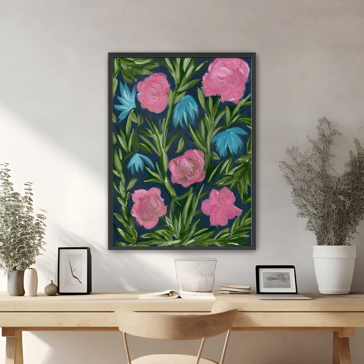 Meadow Midnight Waltz No. 3 - Floral Wall Art Print and Canvas
