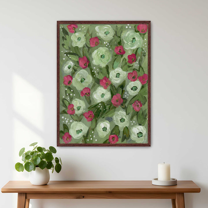 Sage Meadow - Floral Wall Art Print and Canvas