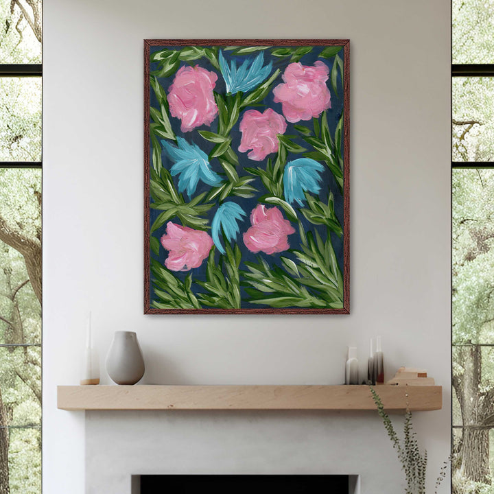Meadow Midnight Waltz No. 1 - Floral Wall Art Print and Canvas