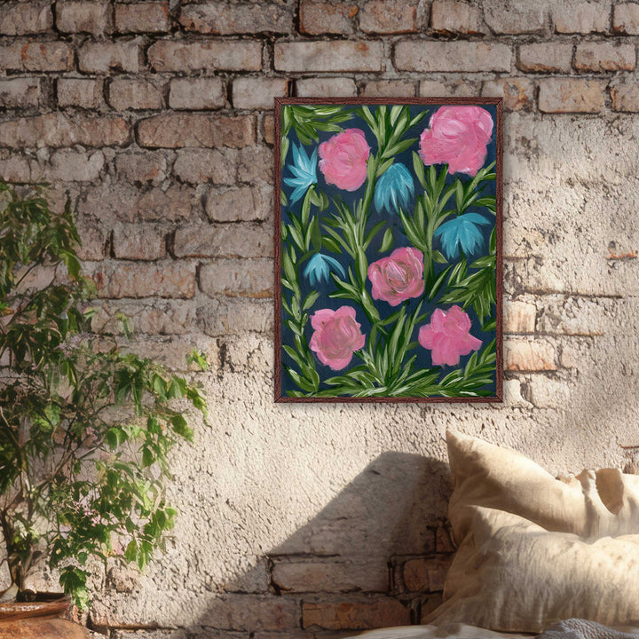 Meadow Midnight Waltz No. 3 - Floral Wall Art Print and Canvas